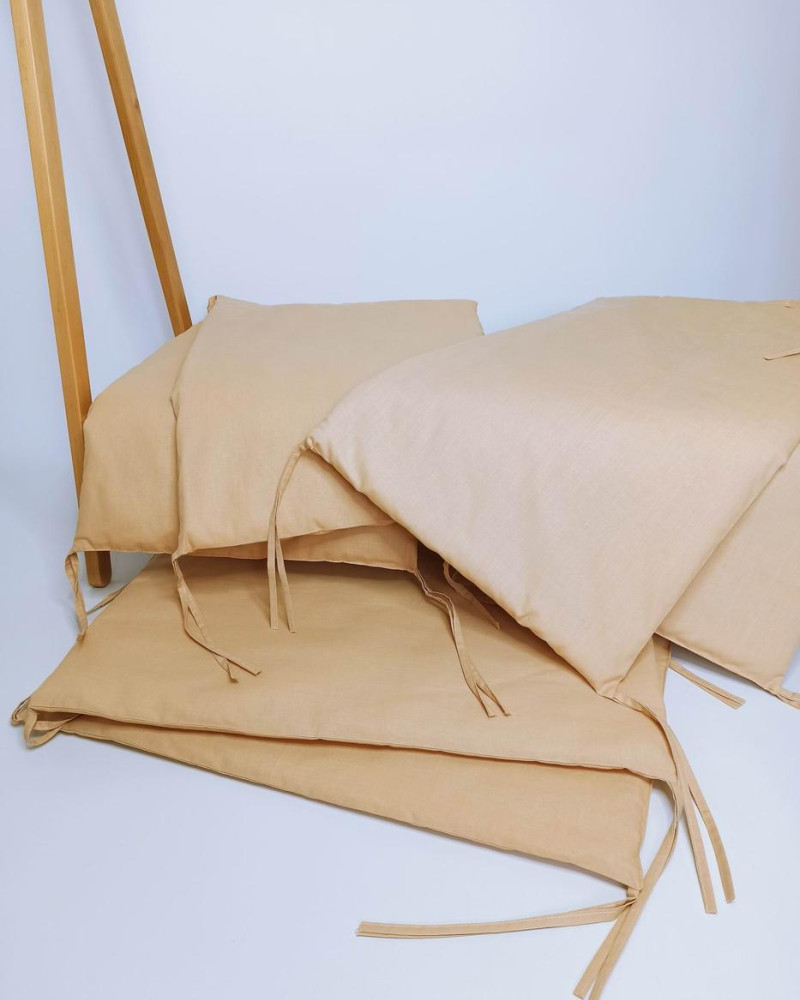 Бортики захист в дитяче ліжко Золотисті бязь Penetka 120x40, 60x40 см