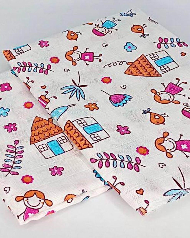 Пелюшка Помаранчова хатка муслін двошаровий Penetka 80x75 см
