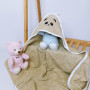 Hooded Baby Bath Towel with Embroidery Brown Panda Terry Cloth Penetka 90x80 cm