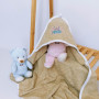 Hooded Baby Bath Towel with Embroidery Brown Girl Power Terry Cloth Penetka 90x80 cm