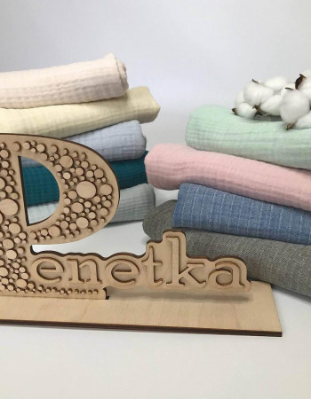 Плед дитячий без вишивки Світло сірий муслін чотиришаровий Penetka 100x80 см