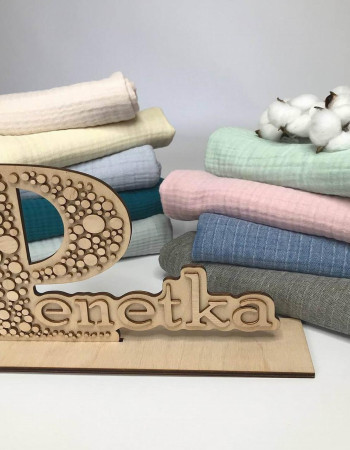 Плед дитячий без вишивки Блакитний муслін чотиришаровий Penetka 100x80 см