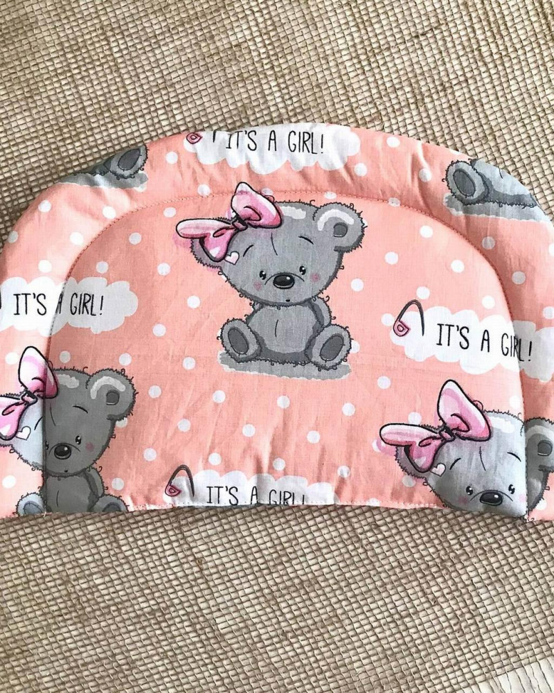 Подушка дитяча із заокругленими кутами Сірий ведмедик бязь Penetka 35x22 см