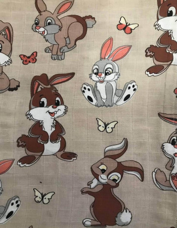Пелюшка Веселі зайці муслін двошаровий Penetka 75x60 см