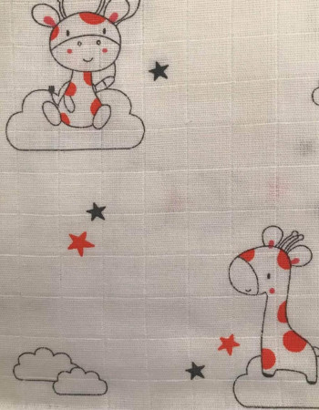 Пелюшка муслінова двошарова Помаранчовий жираф Penetka 100x80 см