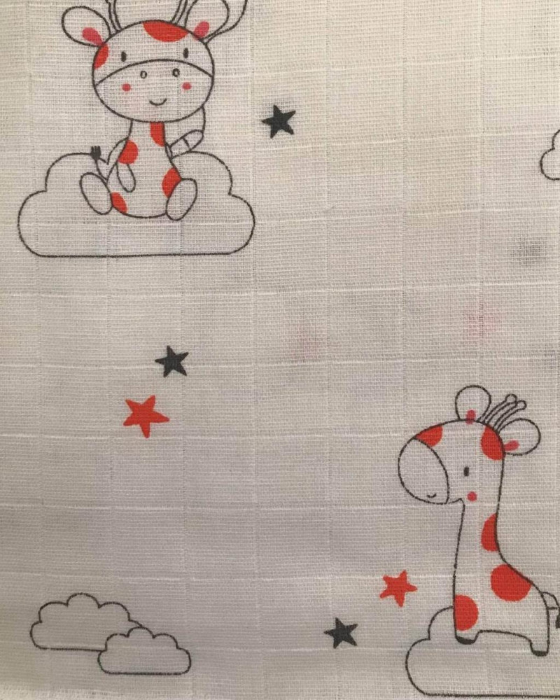 Пелюшка муслінова двошарова Помаранчовий жираф Penetka 100x80 см