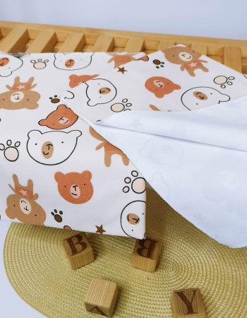 Пелюшка непромокаюча (водовідштовхуюча) Бежеві ведмедики бязь+мембрана поліестр Penetka 90x70 см
