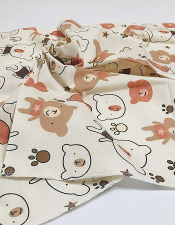 Пелюшка бязь Бежеві ведмедики Penetka 110x85 см