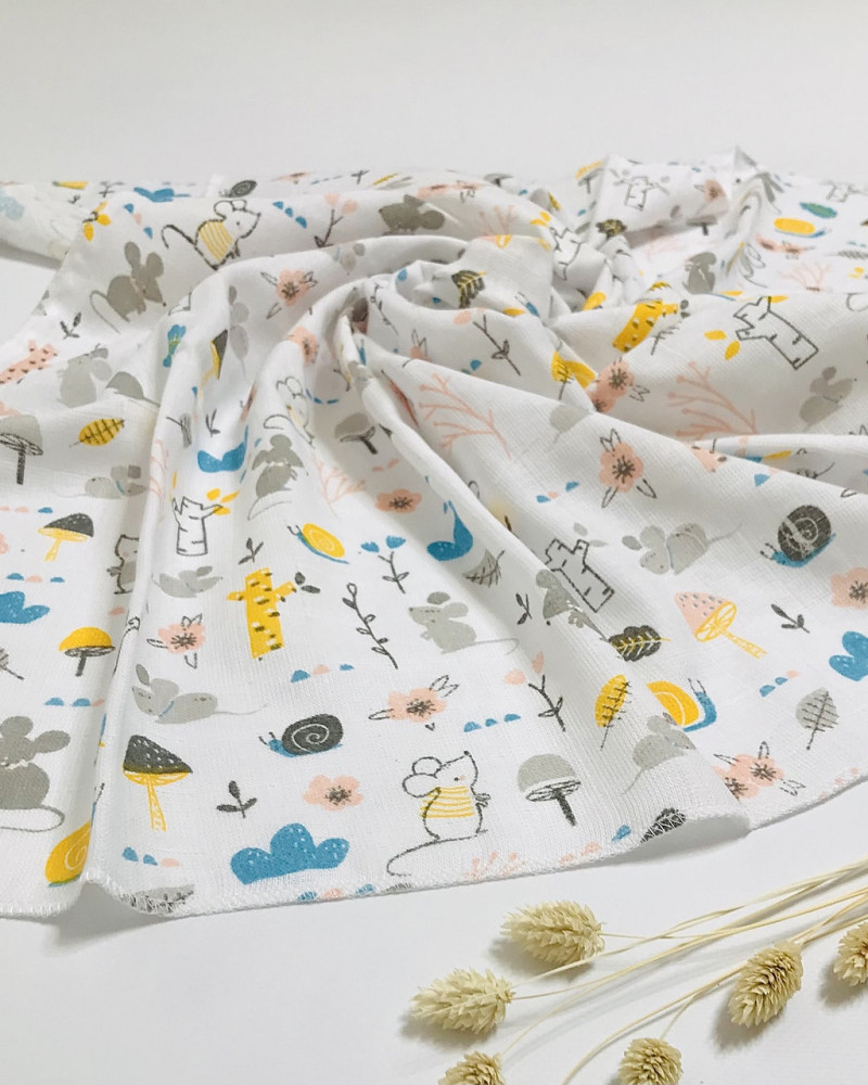 Пелюшка Сірі мишки муслін двошаровий Penetka75x60 см