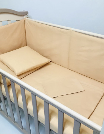 Бортики захист в дитяче ліжко Золотисті бязь Penetka 120x40, 60x40 см