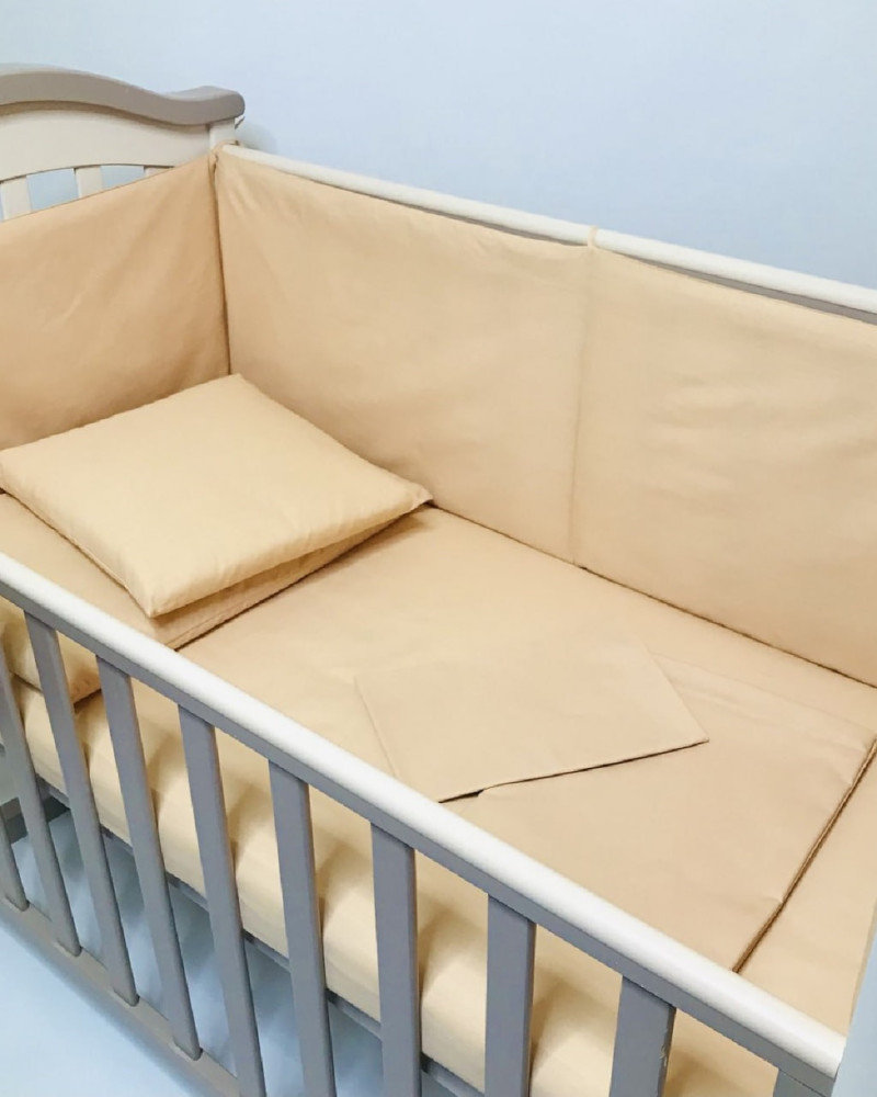 Бортики захист в дитяче ліжко Золотисті бязь Penetka 120x40, 60x40 см