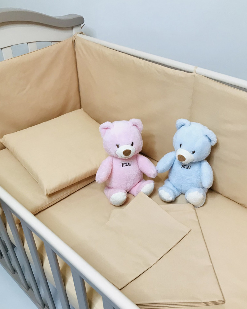 Бортики захист в дитяче ліжко Золотисті бязь Penetka 120x40, 60x40 см