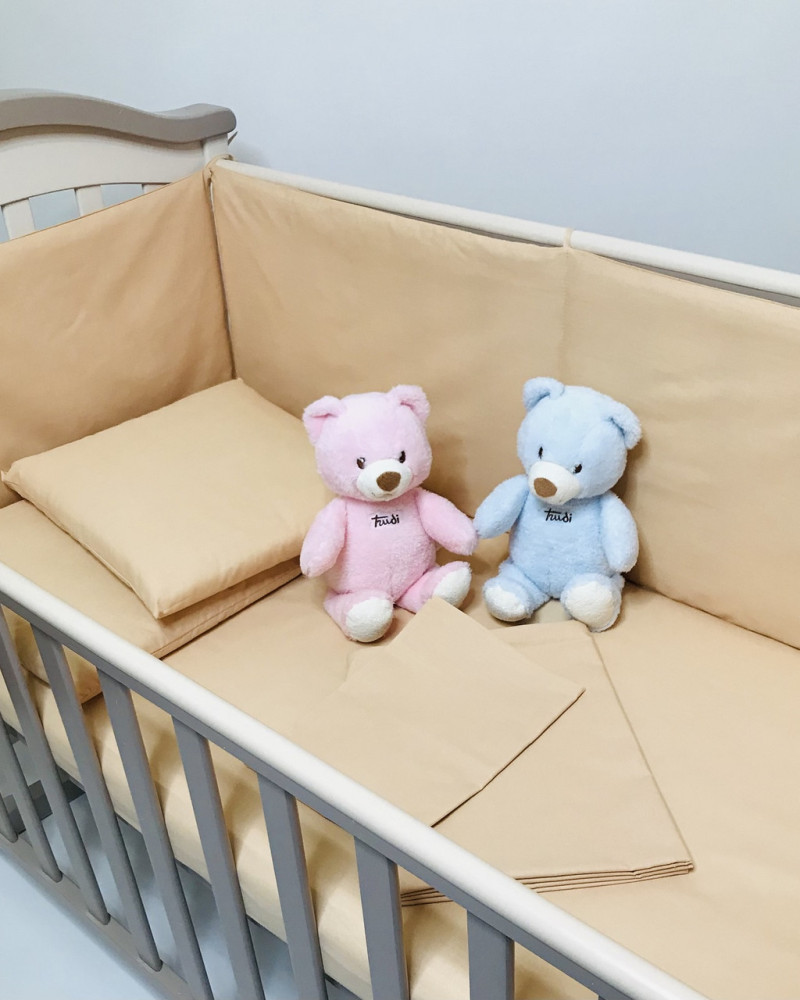 Бортики захист в дитяче ліжко Золотисті бязь Penetka 120x40, 60x40 см