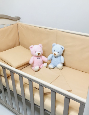 Бортики захист в дитяче ліжко Золотисті бязь Penetka 120x40, 60x40 см