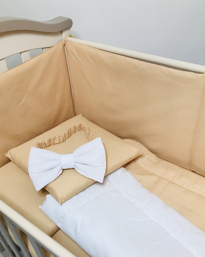 Бортики захист в дитяче ліжко Золотисті бязь Penetka 120x40, 60x40 см