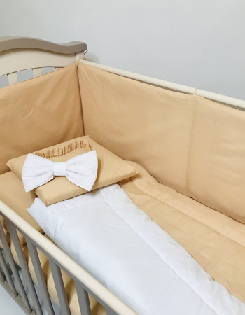 Бортики захист в дитяче ліжко Золотисті бязь Penetka 120x40, 60x40 см