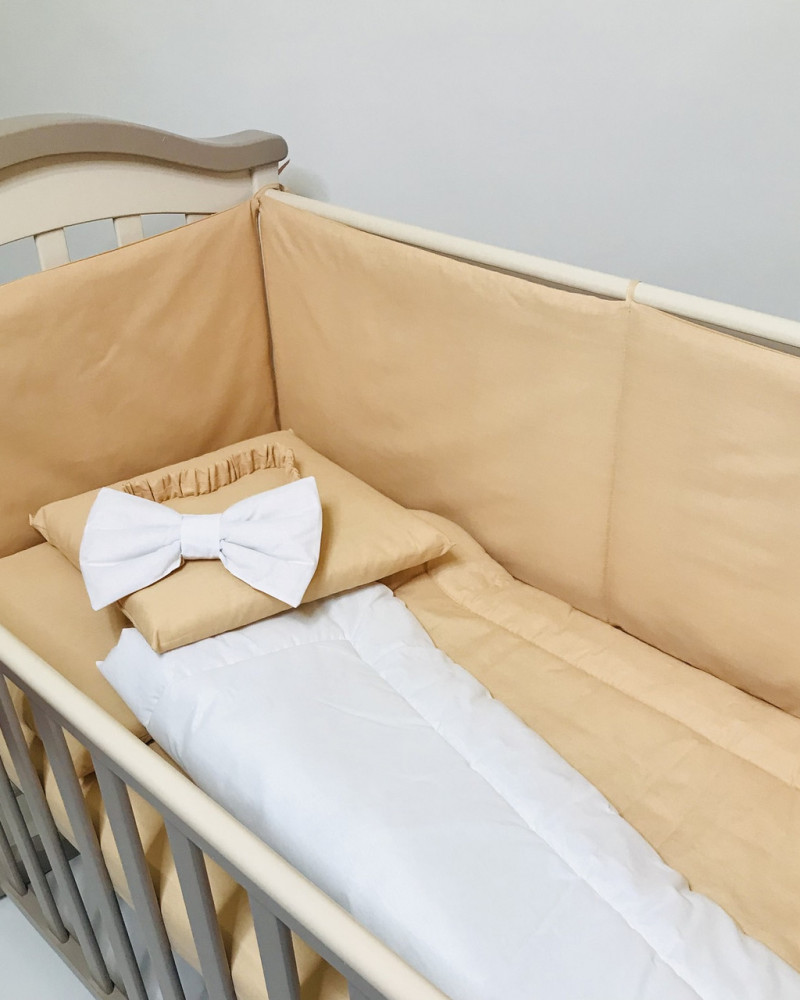 Бортики захист в дитяче ліжко Золотисті бязь Penetka 120x40, 60x40 см