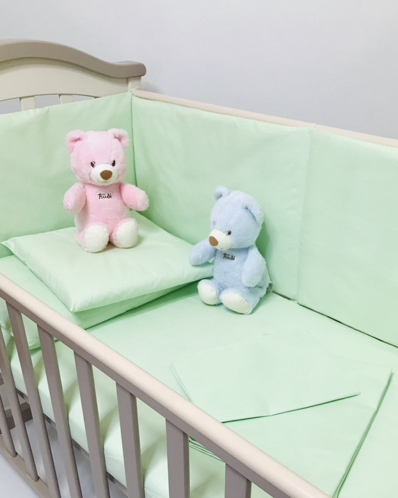 Бортики захист в дитяче ліжко Салатові бязь Penetka 120x40, 60x40 см