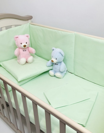 Бортики захист в дитяче ліжко Салатові бязь Penetka 120x40, 60x40 см