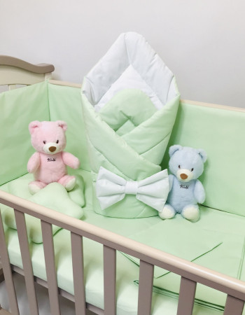 Бортики захист в дитяче ліжко Салатові бязь Penetka 120x40, 60x40 см