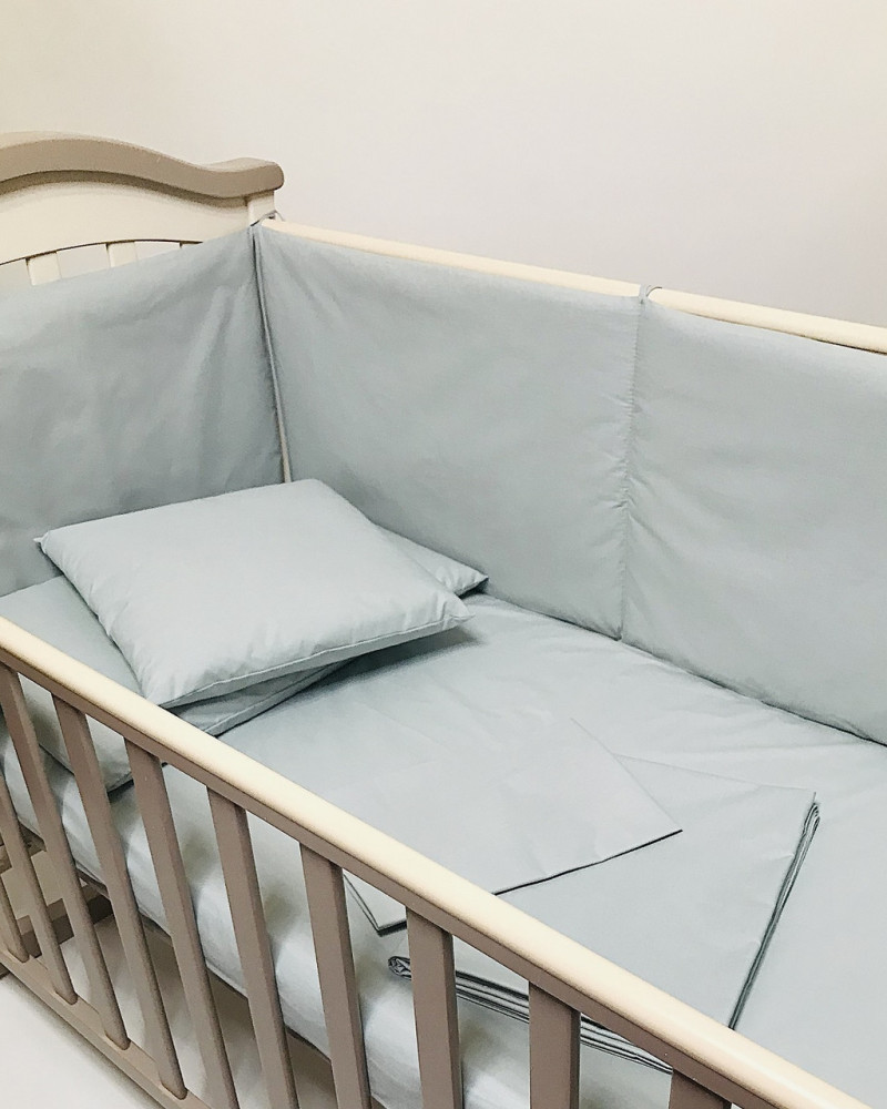 Комплект постільної білизни в дитяче ліжко (постіль дитяча) Сірий бязь Penetka 140x110, 120x60, 60x40 см