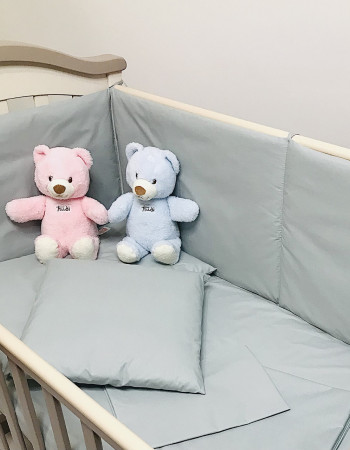 Комплект постільної білизни в дитяче ліжко (постіль дитяча) Сірий бязь Penetka 140x110, 120x60, 60x40 см