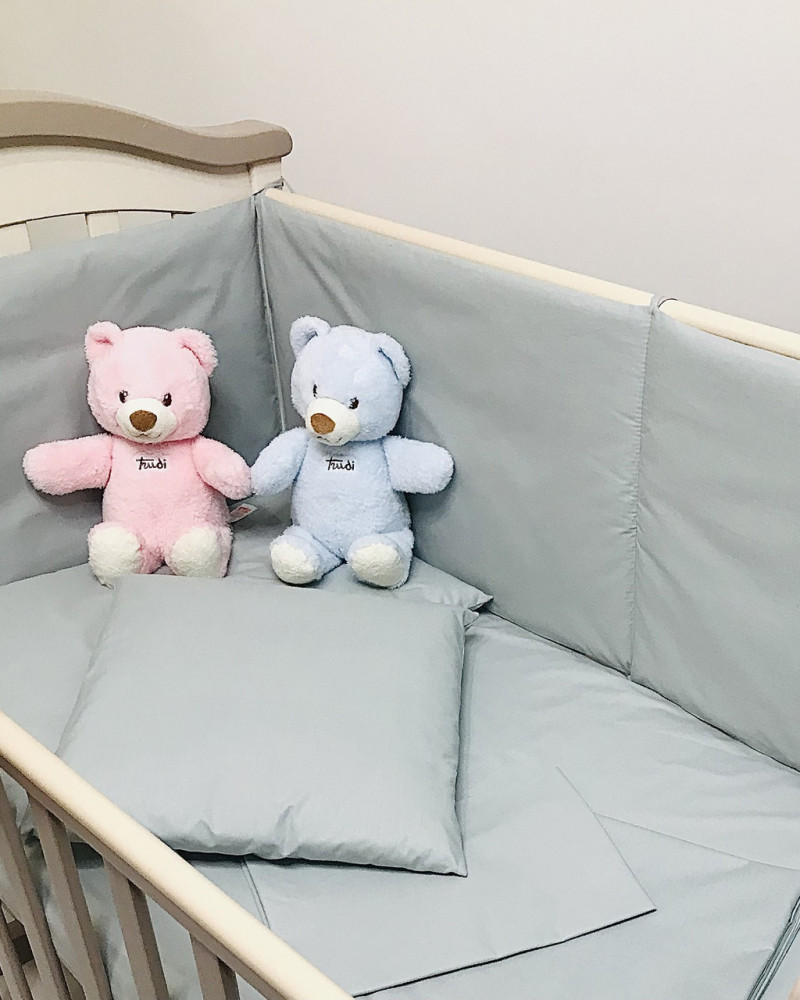 Комплект постільної білизни в дитяче ліжко (постіль дитяча) Сірий бязь Penetka 140x110, 120x60, 60x40 см