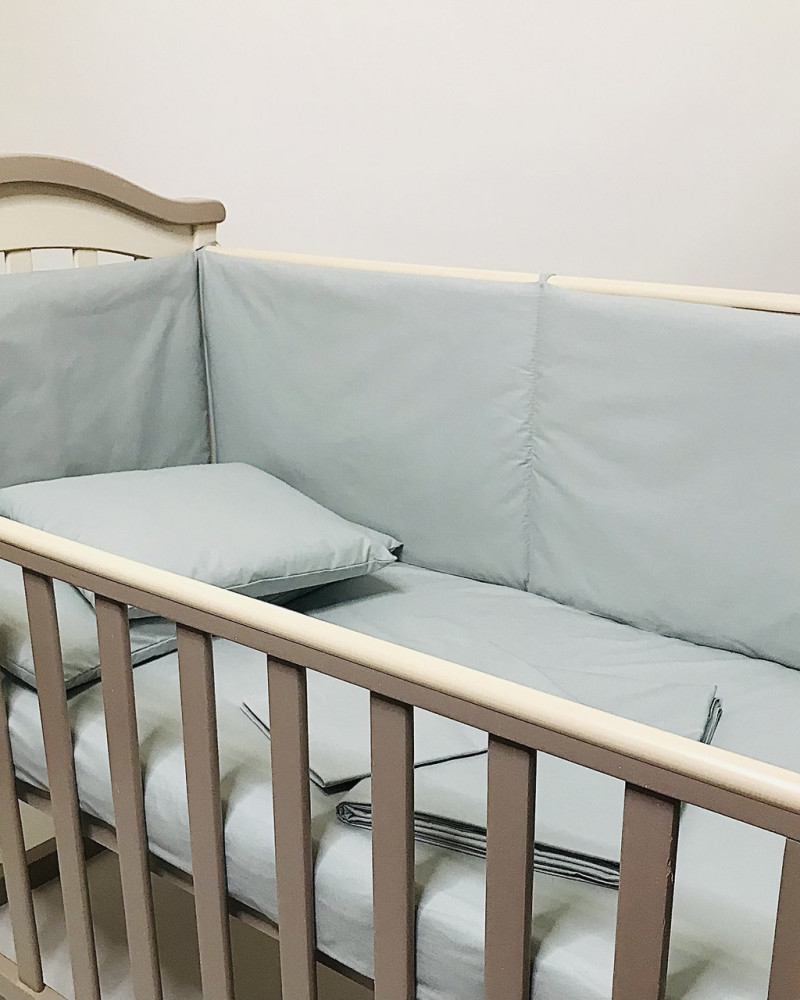 Комплект постільної білизни в дитяче ліжко (постіль дитяча) Сірий бязь Penetka 140x110, 120x60, 60x40 см