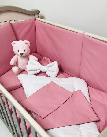 Crib Bedding Set (children's bedding) Pink Calico Penetka 140x110, 120x60, 60x40 cm