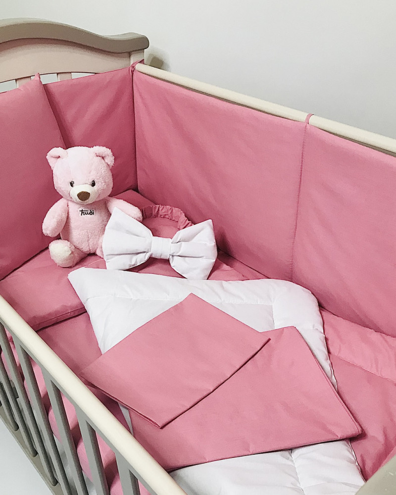 Crib Bedding Set (children's bedding) Pink Calico Penetka 140x110, 120x60, 60x40 cm