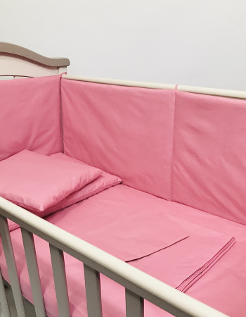 Crib Bedding Set (children's bedding) Pink Calico Penetka 140x110, 120x60, 60x40 cm