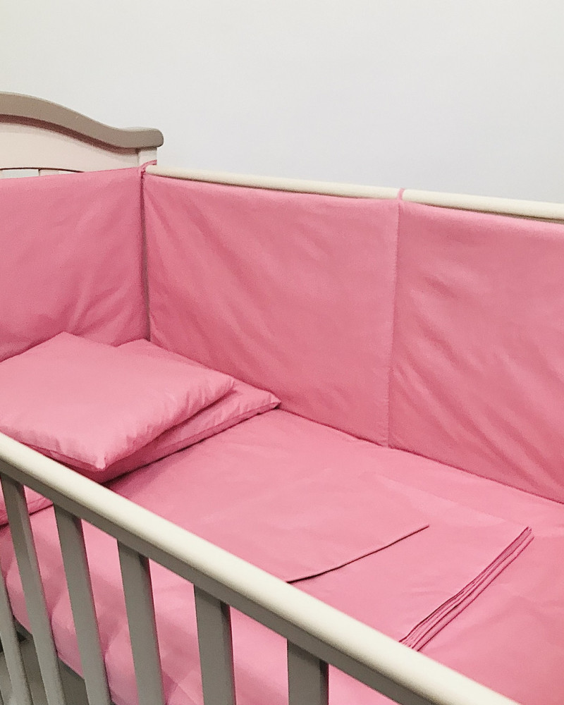 Crib Bedding Set (children's bedding) Pink Calico Penetka 140x110, 120x60, 60x40 cm