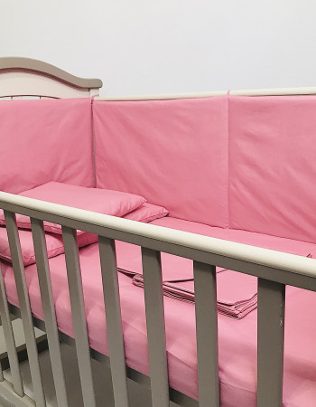 Бортики захист в дитяче ліжко Рожеві бязь Penetka 120x40, 60x40 см