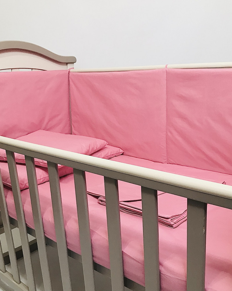 Бортики захист в дитяче ліжко Рожеві бязь Penetka 120x40, 60x40 см