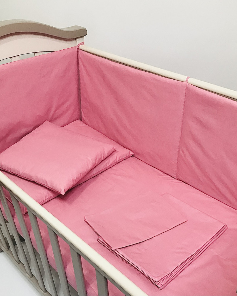 Crib Bedding Set (children's bedding) Pink Calico Penetka 140x110, 120x60, 60x40 cm