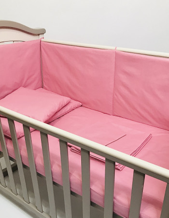 Бортики захист в дитяче ліжко Рожеві бязь Penetka 120x40, 60x40 см