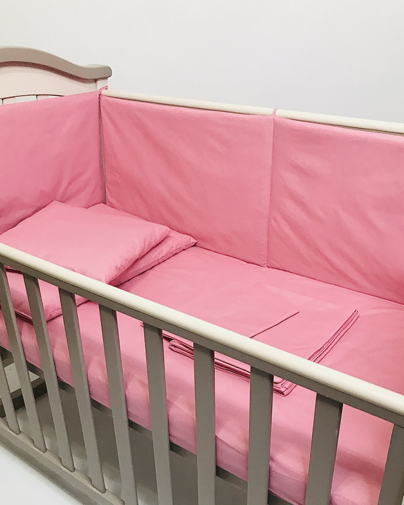 Бортики захист в дитяче ліжко Рожеві бязь Penetka 120x40, 60x40 см