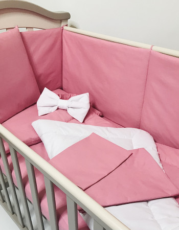 Crib Bedding Set (children's bedding) Pink Calico Penetka 140x110, 120x60, 60x40 cm