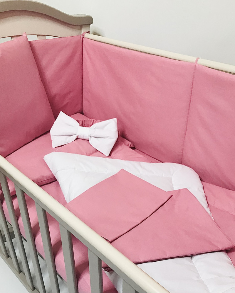 Crib Bedding Set (children's bedding) Pink Calico Penetka 140x110, 120x60, 60x40 cm