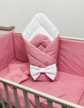 Crib Bedding Set (children's bedding) Pink Calico Penetka 140x110, 120x60, 60x40 cm