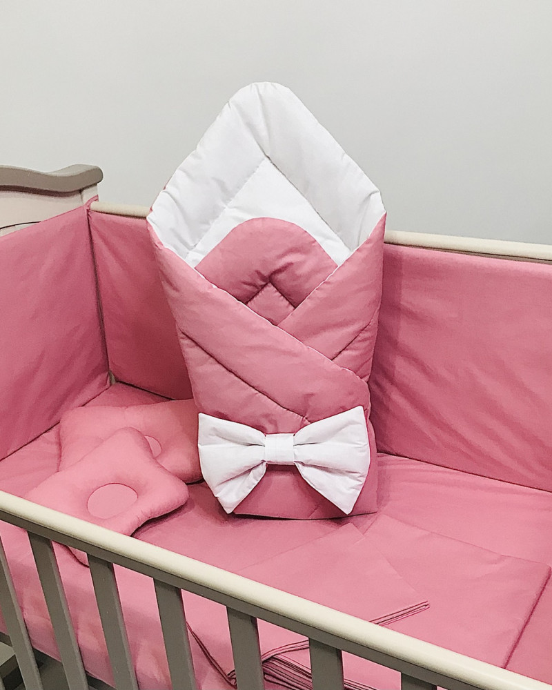 Crib Bedding Set (children's bedding) Pink Calico Penetka 140x110, 120x60, 60x40 cm