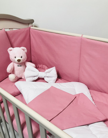 Crib Bedding Set (children's bedding) Pink Calico Penetka 140x110, 120x60, 60x40 cm