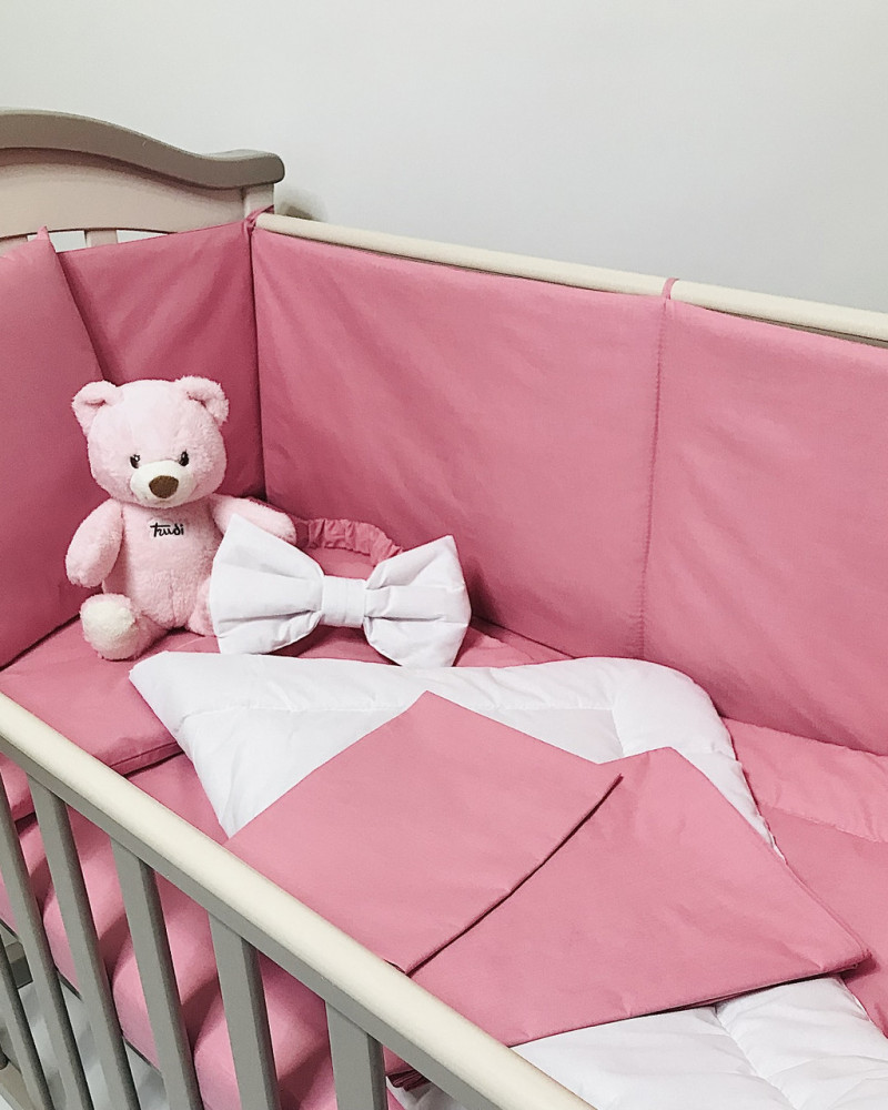 Crib Bedding Set (children's bedding) Pink Calico Penetka 140x110, 120x60, 60x40 cm