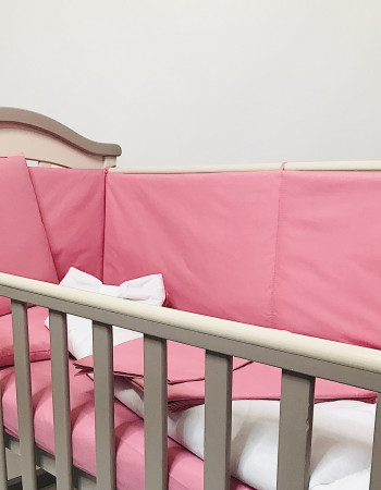 Crib Bedding Set (children's bedding) Pink Calico Penetka 140x110, 120x60, 60x40 cm