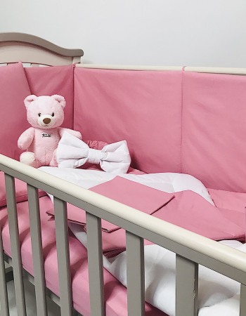 Crib Bedding Set (children's bedding) Pink Calico Penetka 140x110, 120x60, 60x40 cm