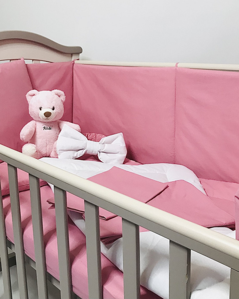 Crib Bedding Set (children's bedding) Pink Calico Penetka 140x110, 120x60, 60x40 cm