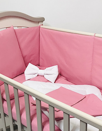 Crib Bedding Set (children's bedding) Pink Calico Penetka 140x110, 120x60, 60x40 cm