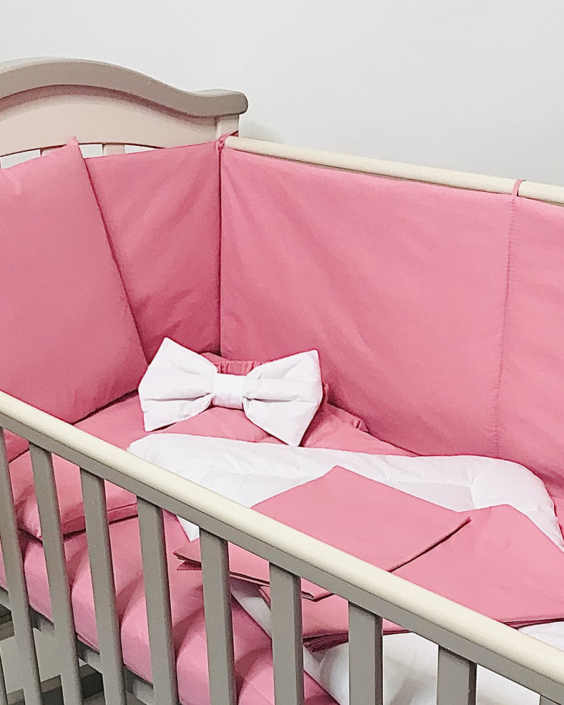 Crib Bedding Set (children's bedding) Pink Calico Penetka 140x110, 120x60, 60x40 cm